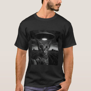 Camiseta Gato Oriental de Pelo Corto Selfie con OVNI