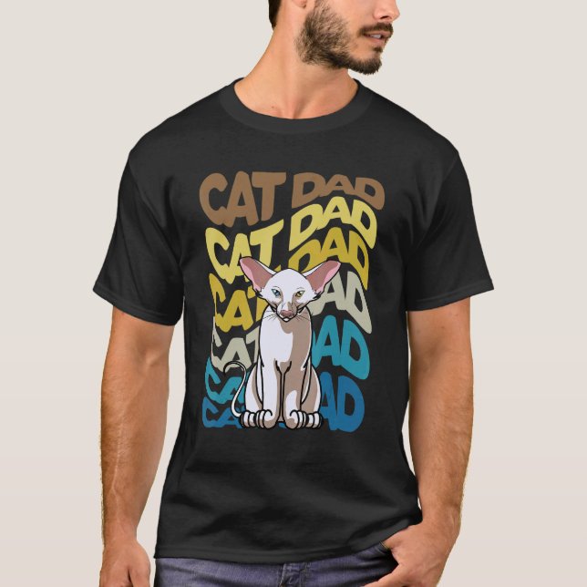 Camiseta Gato oriental de Shorthair para hombres retro (Anverso)