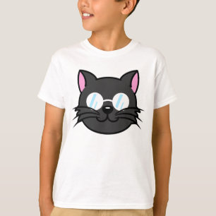 Camiseta Gato oscuro Gato negro Gato Gris vestido con lente