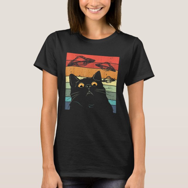 Camiseta Gato OVNI Alien (Anverso)