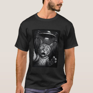 Camiseta Gato OVNI Selfie Divertido Secuestro Alien VLog Es