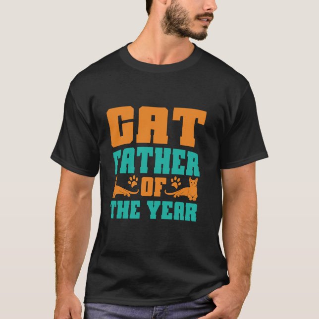 Camiseta Gato Padre del Año Cat Dad (Anverso)