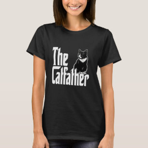 Camiseta Gato Padre El Padrino Gato Gato Blanco y Negro Pad