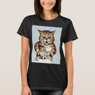 Camiseta Gato padre sosteniendo un gatito, Louis Wain