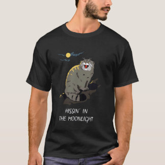 Camiseta Gato pallas silbando bajo la luz de la luna Gato D