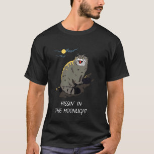 Camiseta Gato pallas silbando bajo la luz de la luna Gato D