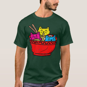 Camiseta Gato panseológico Ramen Kawaii Pan Hombres