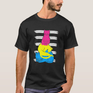 Camiseta Gato pansexual lindo bandera pansexual de orgullo