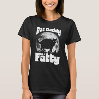 Camiseta Gato Papá de un Gordito! Divertida Luna Llena Vint