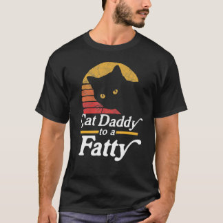 Camiseta Gato Papá de un Gordito! Divertido Atardecer Retro