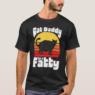 Camiseta Gato Papá de un Gordito! Divertido Retro Atardecer
