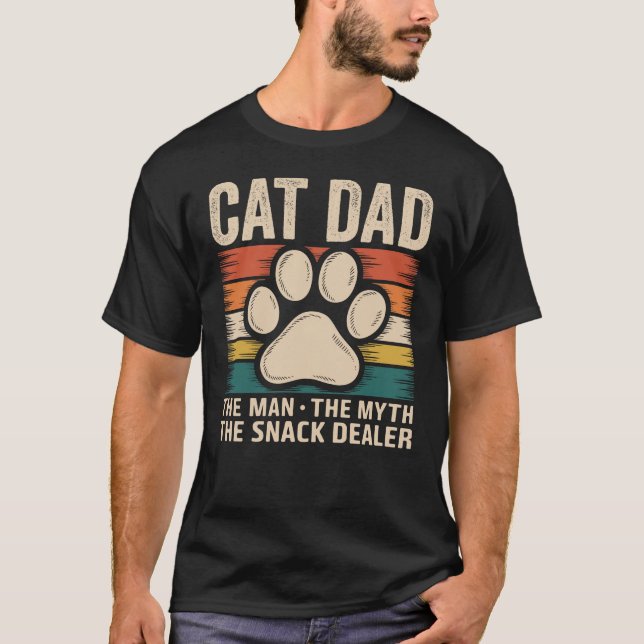 Camiseta Gato Papá El Hombre Mito Amantes Graciosos De La M (Anverso)