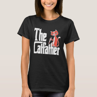 Camiseta Gato Papá El Padrino Gato Cuchillo Loco Padre Gato