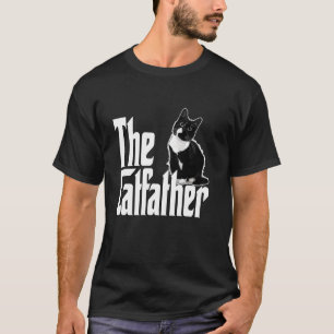 Camiseta Gato Papá El Padrino Gato Gordo Negro y Blanco Ado