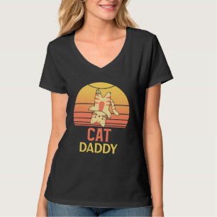 Camiseta Gato Papá Estilo Vintage Ochentero Ca Distressed R