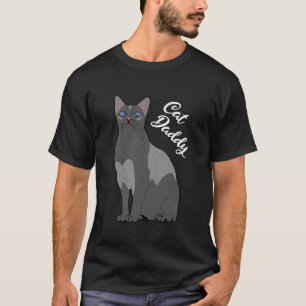 Camiseta Gato Papá Gato Gris con Ojos Azules para Desi Papá