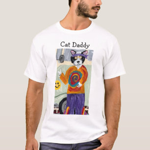 Camiseta Gato Papá Hippie Gato Esmoquin