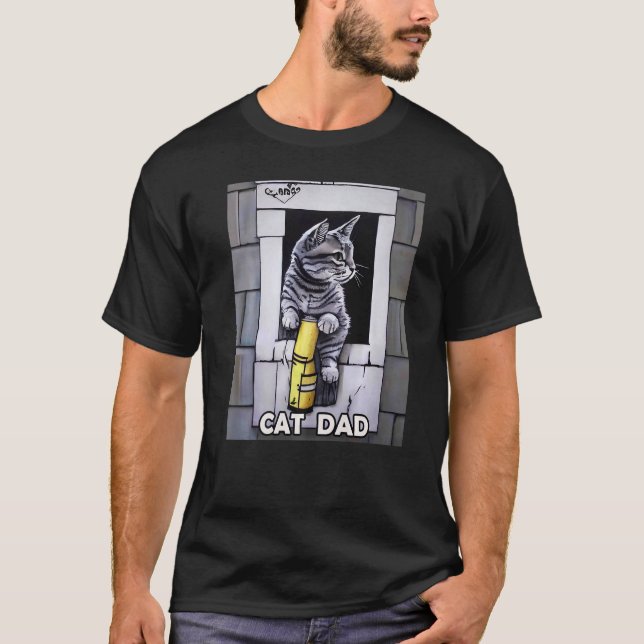 Camiseta Gato Papá Kitty Gatito Al Estilo Del Gato (Anverso)