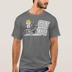Camiseta Gato papá motocicleta gato lindo gatito padre de c
