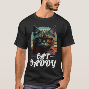Camiseta Gato Papá Tabby Estilo Retro Ochentero