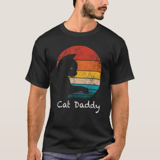 Camiseta Gato papá vintage estilo ochenta gato retro angust