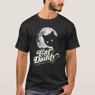 Camiseta Gato Papá Vintage Estilo Ochentero Gato Retro Luna