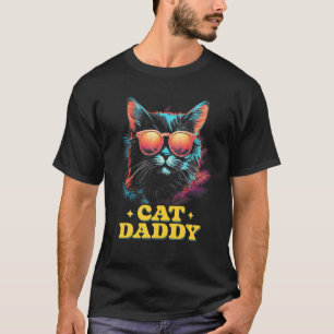 Camiseta Gato Papá Vintage Retro 90s 80s Amantes de Gatos P