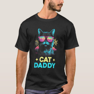 Camiseta Gato Papá Vintage Retro Vaporwave 70s 80s Amor de