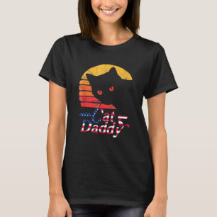 Camiseta Gato Papi Vieja Estilo Americano Gato Distancia Re