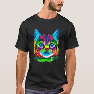 Camiseta Gato Para Gatito Colorido Minino