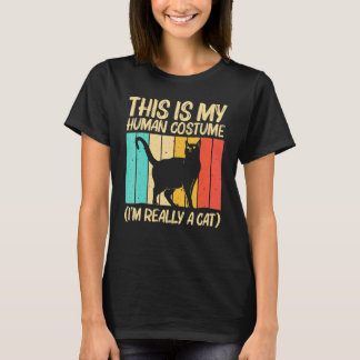 Camiseta Gato para hombres mujeres gato negro persona gato 