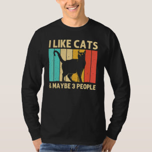 Camiseta Gato para hombres mujeres gato negro Persona gato 