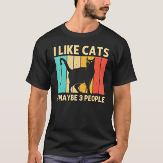 Camiseta Gato para hombres mujeres gato negro persona gato 