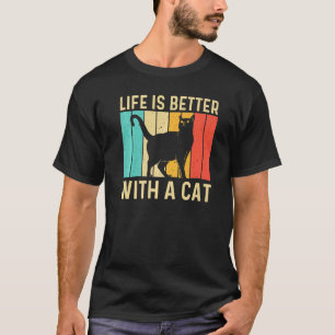 Camiseta Gato para hombres mujeres gato negro Persona gato