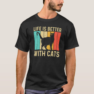 Camiseta Gato para hombres mujeres gato negro Persona gato