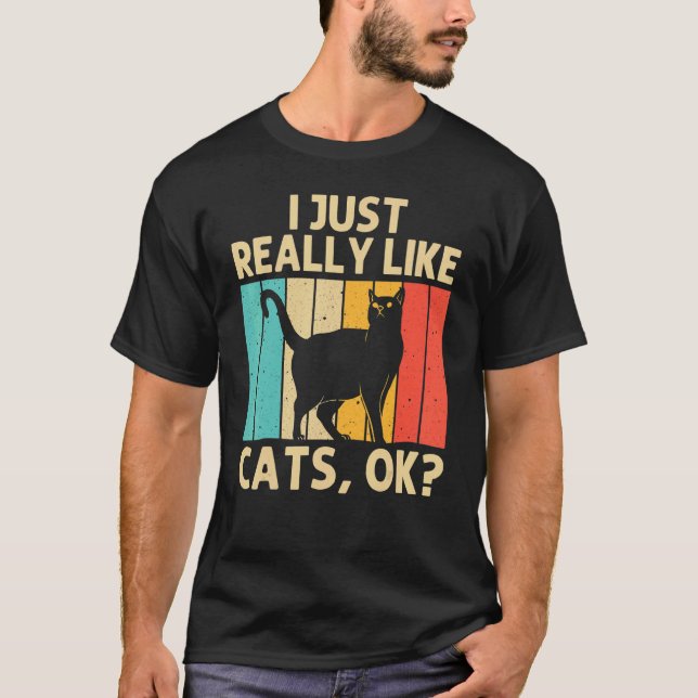 Camiseta Gato Para Hombres Mujeres Gato Negro Persona Gatos (Anverso)