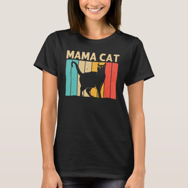 Camiseta Gato Para Mujeres Mamá Gato Negro Gato Gatos Gatos (Anverso)