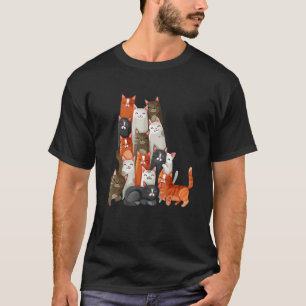 Camiseta Gato para mujeres o niñas, gatos coloridos para ho