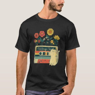 Camiseta Gato para niñas Flores vintage alma Wildflower