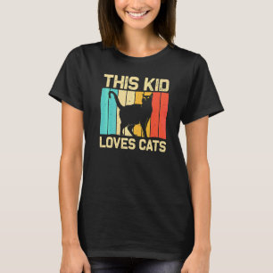 Camiseta Gato Para Niños Chicos Gato Negro Gato Persona Gat