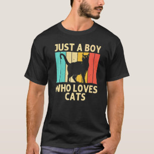 Camiseta Gato para niños chicos gato negro Persona gato Gat