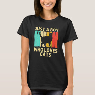 Camiseta Gato Para Niños Chicos Gato Negro Persona Gatos Ga