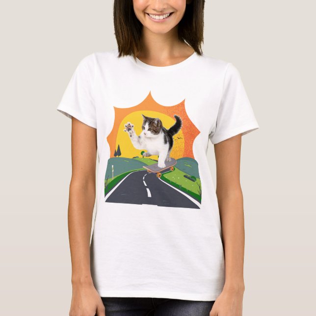 Camiseta Gato para patinar (Anverso)