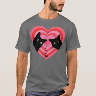Camiseta Gato Pareja Retro Vintage Gracioso Gato Negro Vale