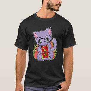 Camiseta Gato Pastel Góthico Con Oso De Peluche Para Fans D