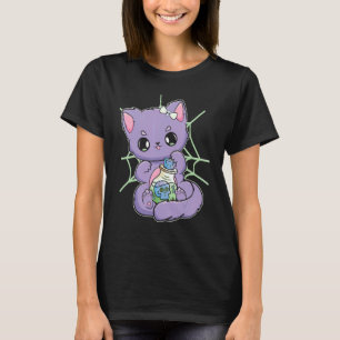 Camiseta Gato Pastel Góthico Con Poción Mágica Para Academi