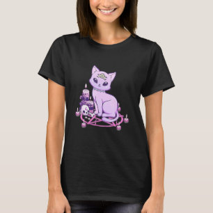 Camiseta Gato Pastel Gótico Espeluznante Gato Wicca Estétic
