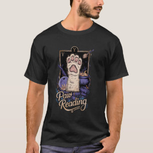 Camiseta Gato Pata Lectura Tarot Carta Luna Creciente Bruja