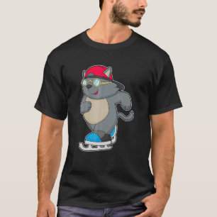 Camiseta Gato patinaje sobre hielo patines Deportes de invi