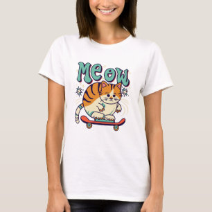 Camiseta Gato Patinando Miau
